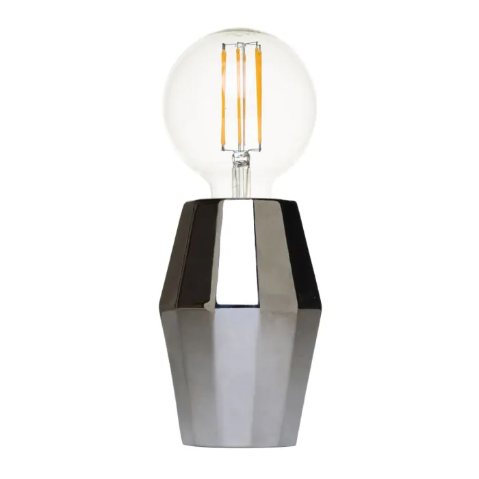Elm Geometric Base Table Lamp Silver