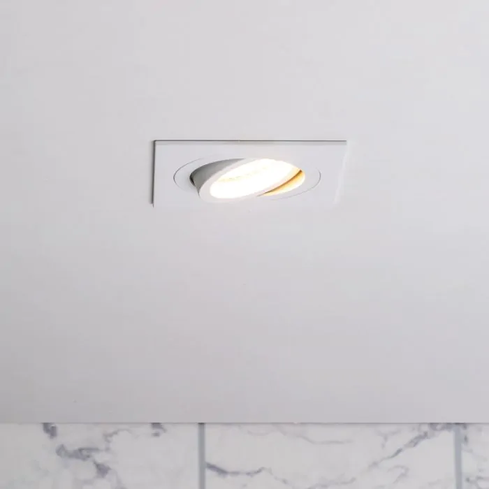 Faina Adjustable Square Recessed Downlight White BHS