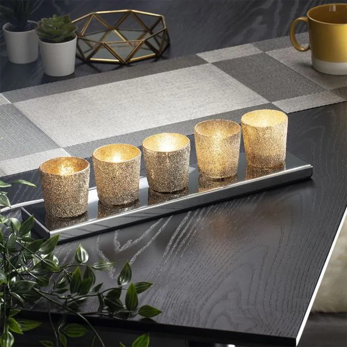 Tea light outlet glass lamp shades