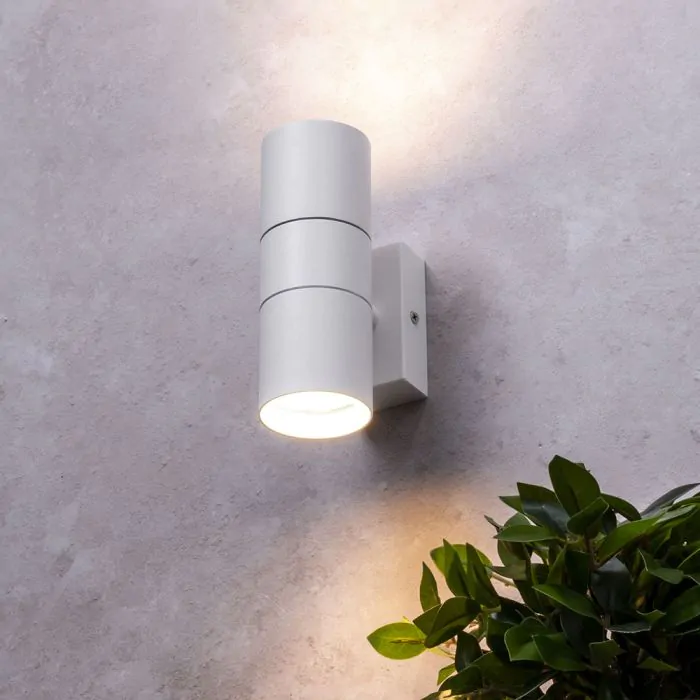 White up and down wall outlet light