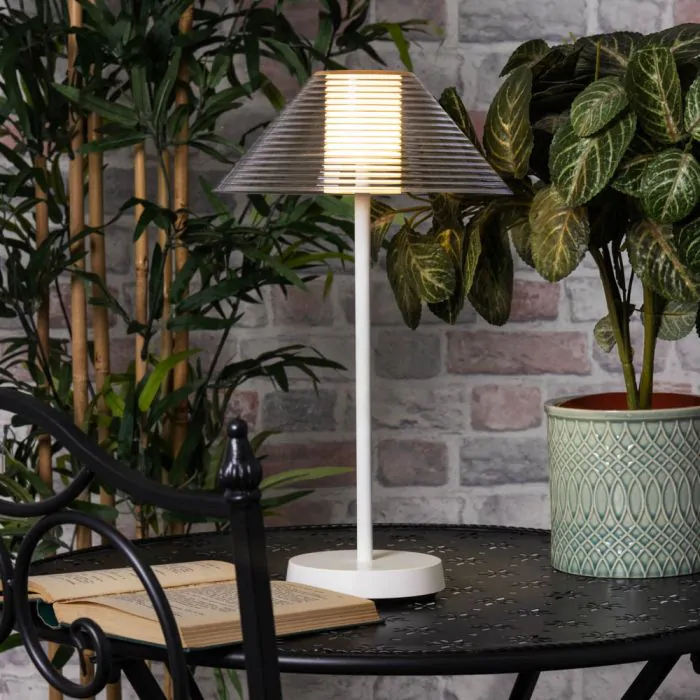 Lynx LED Rechargeable Outdoor Table Lamp White