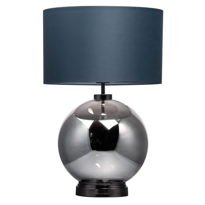 Grey glass table hotsell lamp