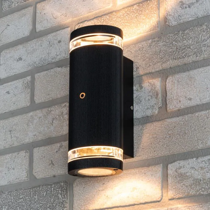 Litecraft Holme Black Lamp Outdoor Wall Light With Photocell Sensor 