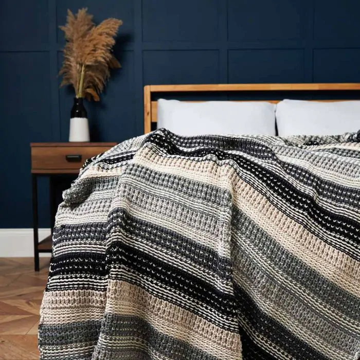 Ombre Knitted Throw Grey BHS