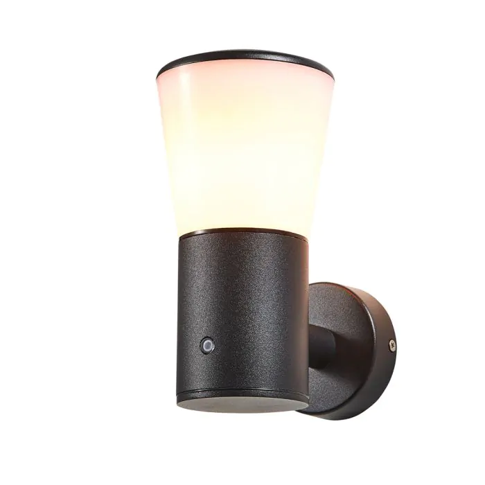 Shem Outdoor Wall Light with Photocell Sensor Black
