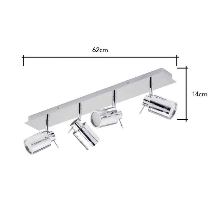 Hector Bathroom Ceiling Spotlight Bar Chrome BHS
