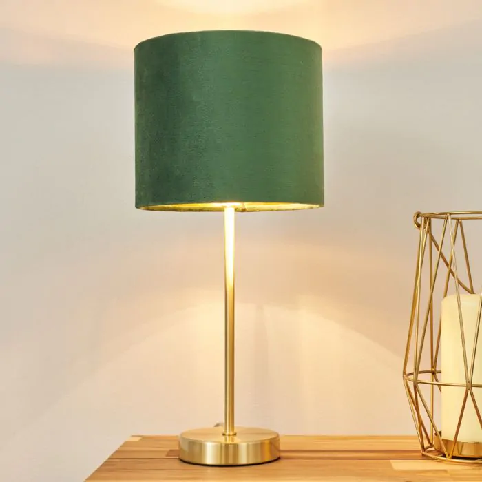 Green velvet table on sale lamp