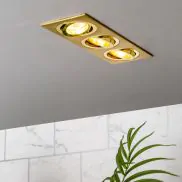 Faina Adjustable Triple Square Downlight Brass BHS
