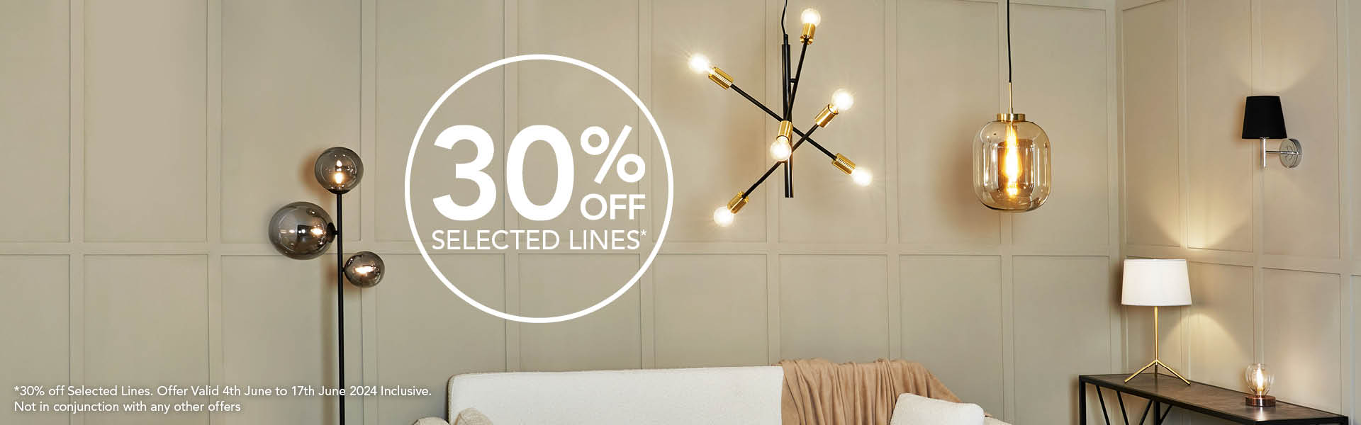 *30% off Selected Lines. Valid 4th June to 17th June 2024. Excludes exitisting offers