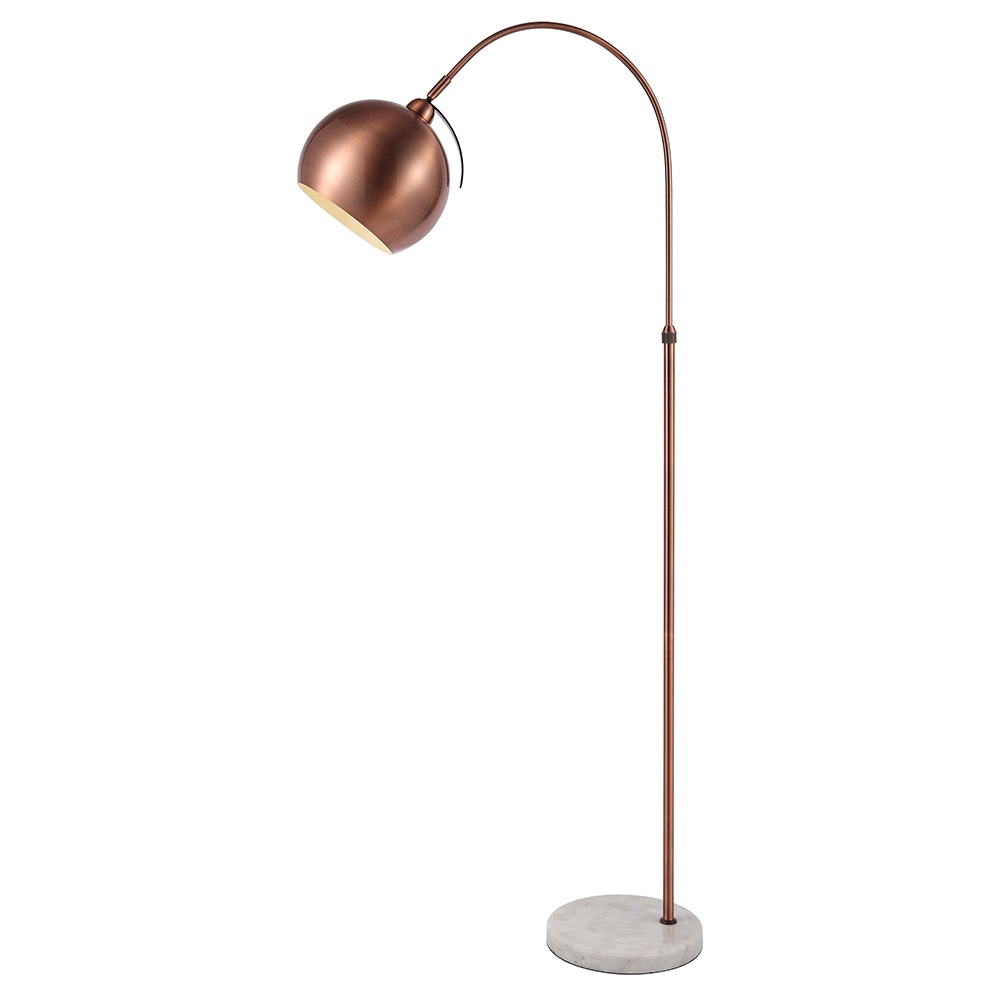 benson curved floor lamp in copper