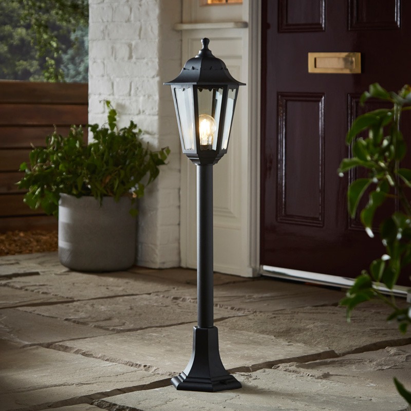 ferris outdoor tall lamp post lantern black on patio