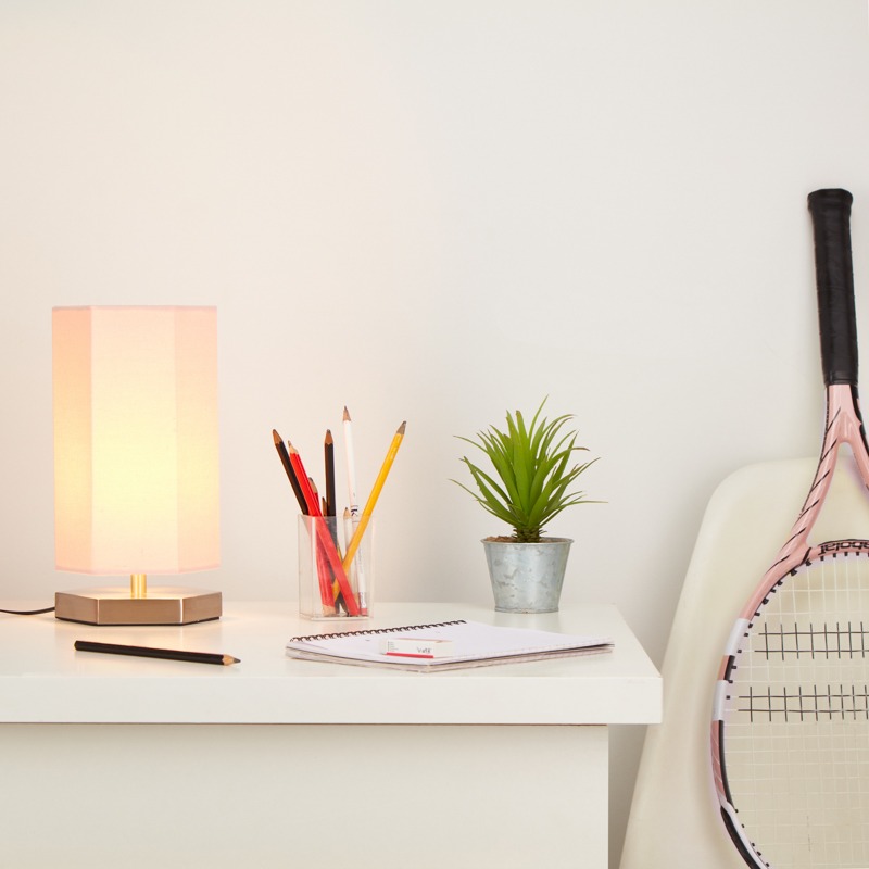 Glow Hexagon Table Lamp in Pink